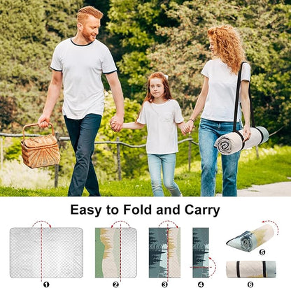 ICOSY Picnic Blankets Beach Blanket, Waterproof Outdoor Blanket Sandproof Picnic Camping Mat Camping Essentials 78" x 59"
