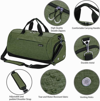 Kuston Sports Small Gym Bag for Men and Women Travel Duffel Bag Workout Bag with Shoes Compartment&Wet Pocket