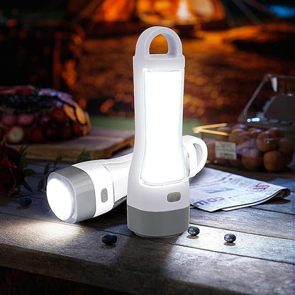 2 Pack Solar LED Flashlight for Power Outages, Rechargeable Camping Flashlights with High Lumens, 5 Modes, Powerful and Bright Tactical Flash Light for Emergency, Outdoor, Home Use