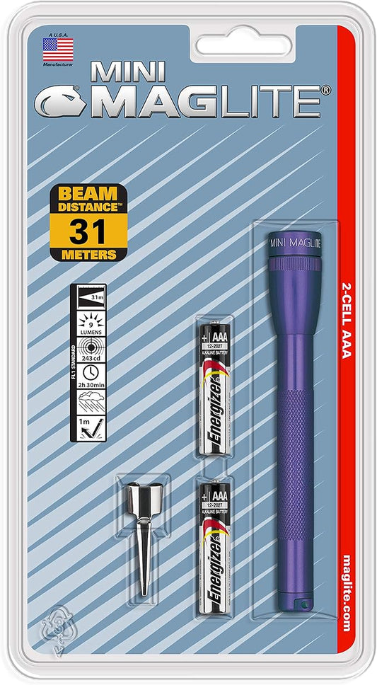 Maglite Mini Incandescent 2-Cell AAA Flashlight, Purple