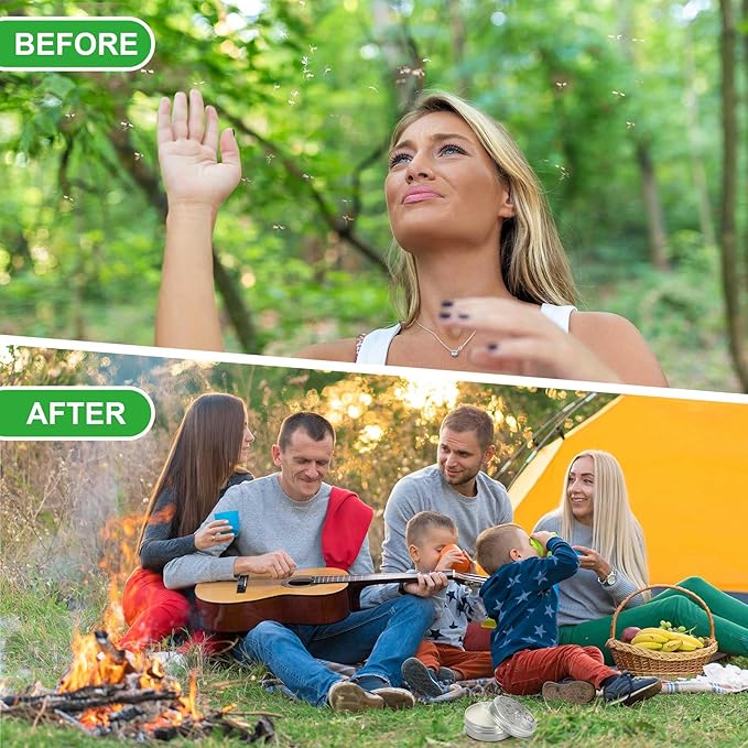 4 Pack Powerful Mosquito Repellent - Natural Deet Free Mosquito Repellent for Kids Adults Outdoor Patio Home Travel Camping Yard, Keep Mosquito Away Mosquito Barrier