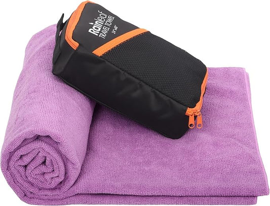 Rainleaf Microfiber Travel Towel Quick Dry Swimming Towel Ultra-Compact,Super Absorbent,Washcloths for Bathroom, Shower,Camping,Backpacking