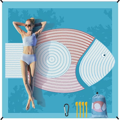 AISPARKY Beach Blanket Waterproof Sandproof Quick Drying Beach Mat Extra Large Outdoor Picnic Blanket for Travel Camping Hiking