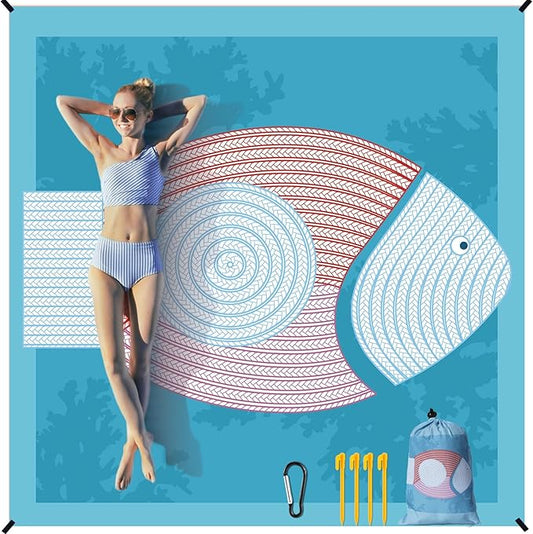AISPARKY Beach Blanket Waterproof Sandproof Quick Drying Beach Mat Extra Large Outdoor Picnic Blanket for Travel Camping Hiking