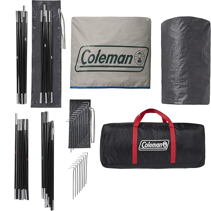 Coleman Cabin Camping Tent with Screened Porch 4/6 Person Weatherproof Tent with Enclosed Screened Porch Option Includes Rainfly Carry Bag Extra Storage and 10 Minute Setup