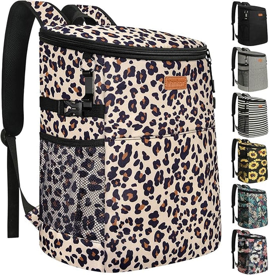 Camping Cooler Backpack 30 Cans, Soft Backpack Coolers Insulated Leak Proof Travel Cooler Bag Waterproof Lunch Picnic Beach Work Trip Thermal Bag Drink Beverage Beer Bag Cooler
