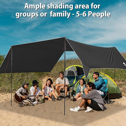 GEERTOP Large 17 x 10 ft Tarp Waterproof Portable Hammock Rain Fly Outdoor Awning Backpacking Tarp Shelter for Camping Traveling