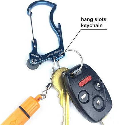 Firebiner 6-in-1 Fire-Starting Carabiner EDC Emergency Multitool -Keychain,Utility Blade,Bottle Opener,& More