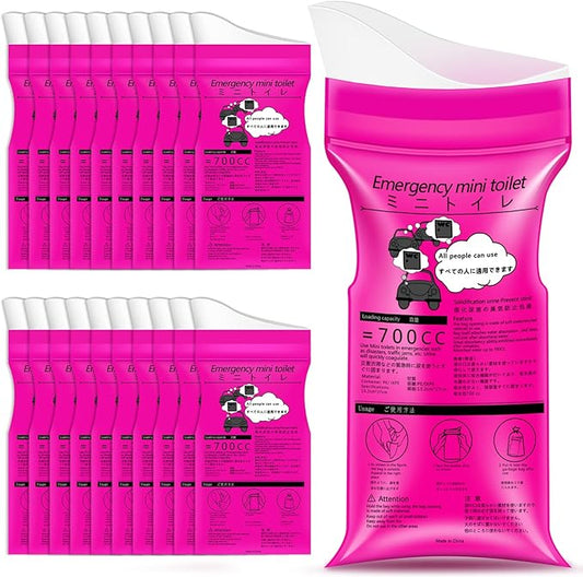 Disposable Urine Bags, 24 Pack Camping Pee Bags, Disposable Urinal Bag, Travel Urinal Bag, Toilet Traffic Jam Emergency Portable Toilet for Men Women Kids Patient…