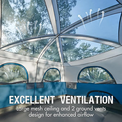 PORTAL 6 | 8 | 10 Person Family Camping Tent with Porch, Big Family Camping Tent with Tall Height, Good Ventilation, Water Resitant Large Tent for Outdoor Camping, Backyard