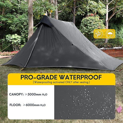 LANSHAN Ultralight Tent 3-Season Backpacking Tent for 1-Person or 2-Person Camping, Trekking, Kayaking, Climbing, Hiking