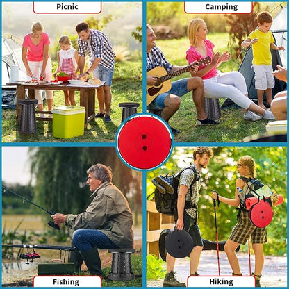 2-Pack Collapsible Stool, Load Capacity 400lbs, Lightweight Yet Sturdy, Upgraded Portable Stool for Camping Fishing Hiking BBQ