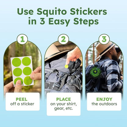 BugMD Squito Stickers Mosquito Repellent Patch Stickers for Adults (390 Stickers), Safe & Effective Insect Repellent Patches for Toddlers, Kids, Camping, Beach & Outdoor Essentials