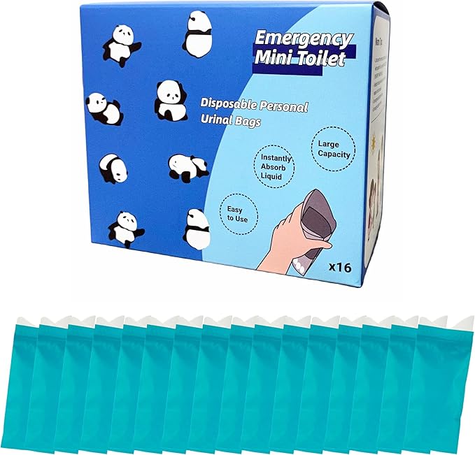 Disposable Urinal Bags, 16Pcs 700ml Pee Bags Vomit Bag Emergency Urine Bag Mini Toilet for Kids, Pregnant, Patient, Portable Camping, Traffic Jams, Camping, Hiking