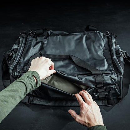 Eberlestock Hyllus Duffel Bag for Men - Durable, Water-Resistant, Small Men's Duffle Bag with Zipper Pockets, Ideal for Travel & Gym, Tactical Gear Bag, Hunting, Fishing, Camping - Black, 45L