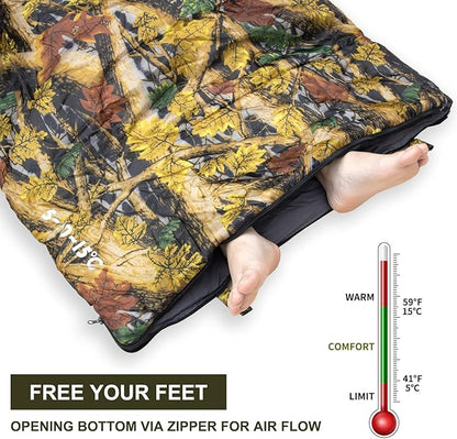 Night Cat Camping Sleeping Bag for Adults 3 Seasons Portable Lightweight Backpacking Hiking Traveling Indoor Outdoor Temperature 5-15℃ 2.6x6.3ft Switch to a Quilt or Blanket