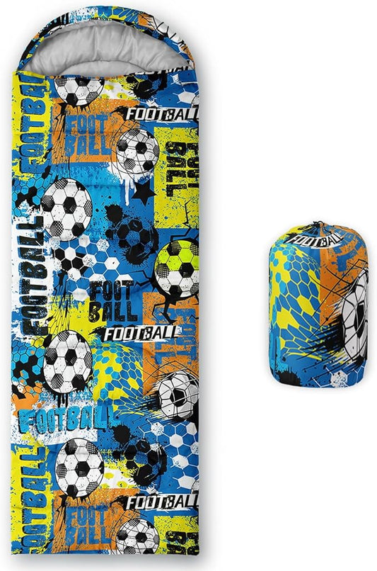 Kids Sleeping Bag for Boys Girls,Western Cowboy Print-Lightweight Warm Portable Outdoor Indoor-Waterproof Cold Weather Resistant Sleeping Bag for Camping Hiking