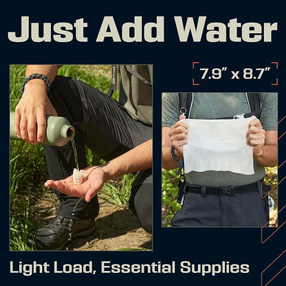 Compressed Towel Tablets - 100% Bamboo Camping Toilet Paper Tablets, Great for Hiking, Travel and Backpacking - Disposable Washcloths, Body Wipes, Paper Towel Coin Tissue - 100/250/500 Pack with Metal Waterproof Cases