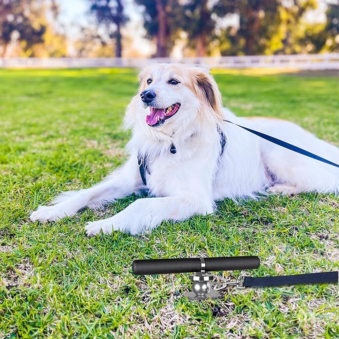 15 Inch Dog Tie Out Stake, Heavy Duty Dog Spiral Stake for Medium to Large Dogs up to 220lbs, No Tangle, Dog Anchor for Yard, Camping, and Beach
