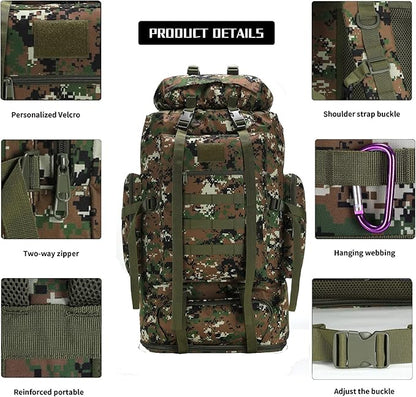 Hiking Backpack for Men 70L/100L Camping Backpack Military Rucksack Molle 3 Days Assault Pack for Climbing