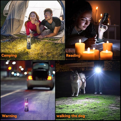 G580 Camping Flashlights,9000Lux 5000mAh Super Bright High Lumens Rechargeable Flashlight with 11 Modes,Waterproof,Adjustable LED Multi-Flashlight for Car,Outdoor,Camping,Walking,Tactical
