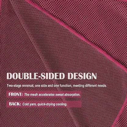 10 Pack Cooling Towels Bulk Microfiber Ice Towel Quick Dry Breathable Chilly Sweat Towel Stay Cool Towel for Neck Face Yoga Gym Workout Running Pilates Beach with Carabin Bag, 40x12'', Rose