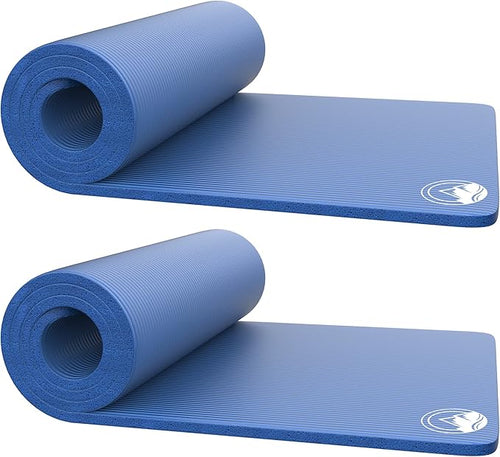 Foam Sleeping Pad for Camping - 0.75-Inch-Thick Waterproof Sleep Pad with Carry Straps for Cots, Tents, or Sleepovers by Wakeman Outdoors (Blue)