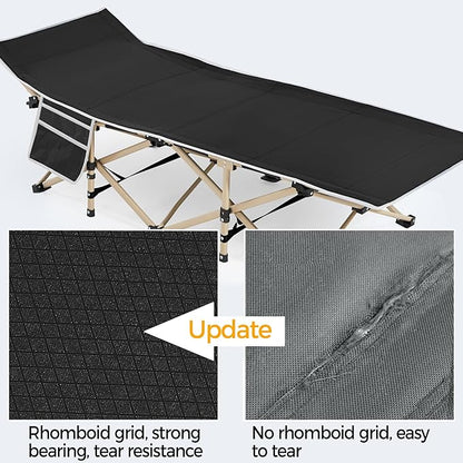 Yaheetech Folding Camping Cot, Portable Military Canvas Sleeping Bed, Outdoor Comfortable Lightweight Bed with Carry Bag for Hiking, Backpack Travel, Home & Office