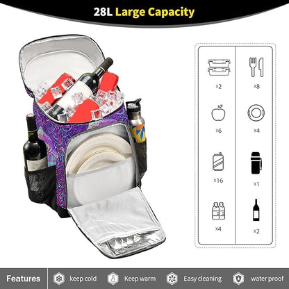 Cooler Backpack Insulated Leak Proof Beach Cooler Bag 30 Cans Waterproof Lightweight Soft Lunch Picnic Cooler for Men Women