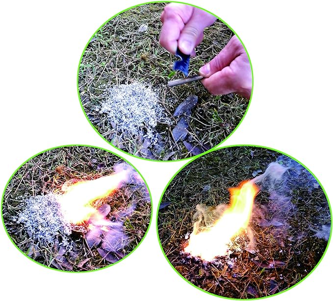 Emergency Fire Starter Kit Magnesium 6 Bags for Camping Hiking Bushcraft Survival Outdoor Hurricane Outage Light Weight Portable + 1 Tin Box