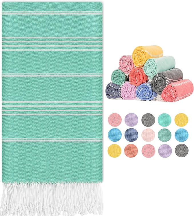 Turkish Beach Towels Swim Towel Long Lounge Chair Accessories Oversized Sand Free Compact Beach Umbrella Tent Shelter Canopy Chair Clips Gear Beach Game Ball Toy Summer Vacation Essentials Must Haves