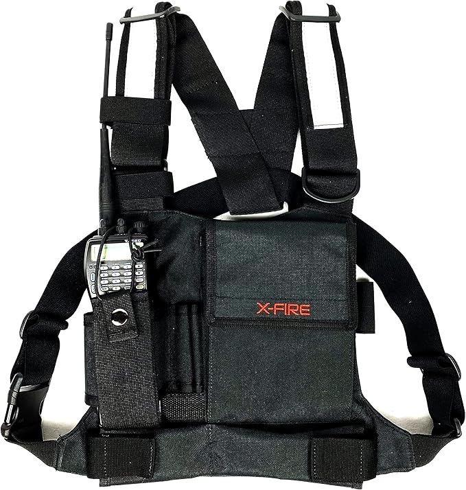 X-FIRE® Single Radio Chest Rig Harness w/Tool Pockets and 3m Reflective