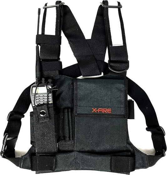 X-FIRE® Single Radio Chest Rig Harness w/Tool Pockets and 3m Reflective