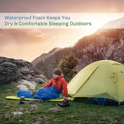 Foam Sleeping Pad for Camping - 0.75-Inch-Thick Waterproof Sleep Pad with Carry Straps for Cots, Tents, or Sleepovers by Wakeman Outdoors (Blue)