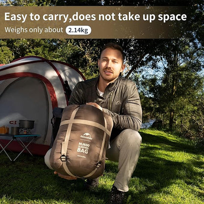 Naturehike Sleeping Bags for Adults, 23/39℉ Mummy Backpacking Sleeping Bag, 0 Degree Lightweight Sleeping Bag Warm for Camping, Hiking