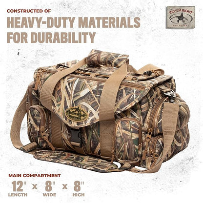 Rig'Em Right Waterfowl Standard Shell Shocker Duck Hunting Blind Bag with Sunglasses Case, Drink Holder, Ammo Compartment and More