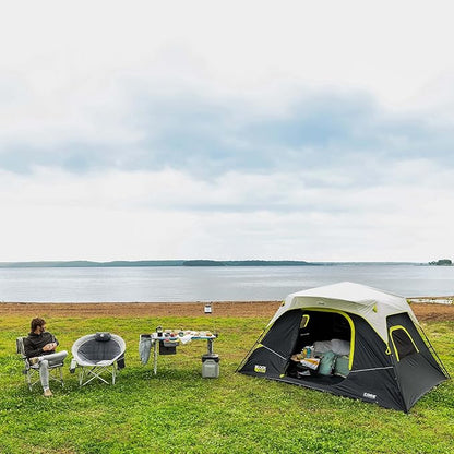 CORE Blackout Instant Cabin Tent | Large Family Pop Up Dark Room Tent with Easy Camp Setup | Included Storage Pockets for Outdoor Camping Accessories
