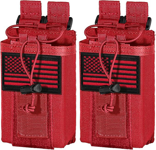 IronSeals 2 Pack Tactical Molle Adjustable Interphone Storage Bag Outdoor Sports Radio Pouch for Two Ways Walkie-talkie