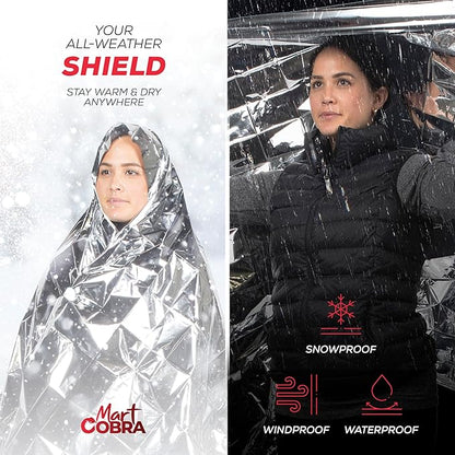 Emergency Blankets for Survival Gear and Equipment x25, Space Blanket, Mylar Blankets, Thermal Blanket, Survival Blanket, Survival Kits Emergency Kit, Emergency Supplies, Foil Blanket Camping Shelter