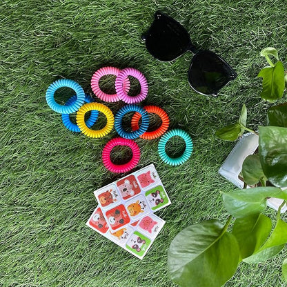 18 Pack Mosquito Repellent Bracelets, DEET-Free Insect & Bug Repellent Wrist Bands with 60 Pack Smile Mosquito Patches for Kids & Adults Outdoor Camping Fishing Traveling