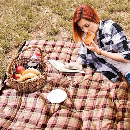 REDCAMP Cotton Flannel Sleeping Bag for Camping Backpacking, Adults Cold Weather Envelope Sleeping Bags with 2/3/4lbs Filling