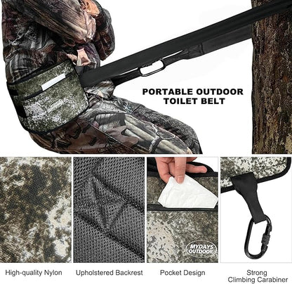 MDSTOP Portable Outdoor Toilet Solution, Durable & Versatile Strap with Buckle, Relieve Leg Fatigue and Free your Hands, Suitable for Camping, Hiking, Fishing, Hunting