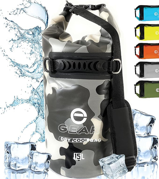 Floating Cooler Bag Roll Top Insulated Dry Backpack – Leak Proof, Collapsible, Waterproof Cooler with Padded Shoulder Strap - Perfect for Kayaking Fishing Beach Hiking -15L