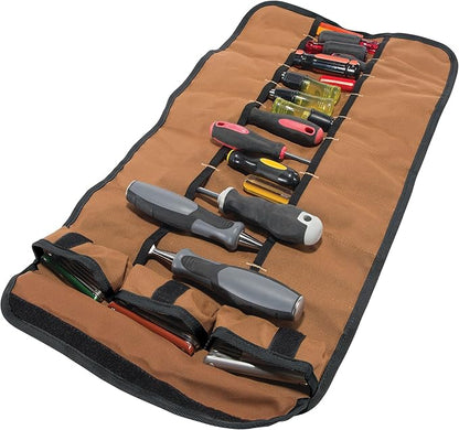 Carhartt 18 Pocket Utility Roll, Durable Water-Resistant Tool Organization Roll Bag