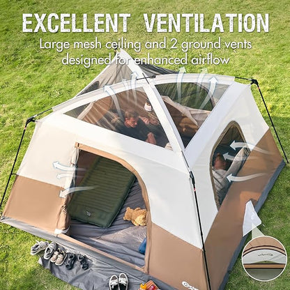PORTAL 6 | 8 | 10 Person Family Camping Tent with Porch, Big Family Camping Tent with Tall Height, Good Ventilation, Water Resitant Large Tent for Outdoor Camping, Backyard