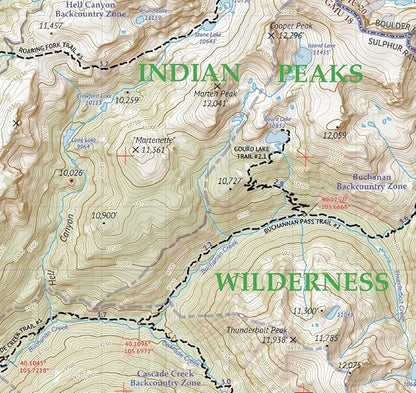 Indian Peaks - James Peak Wilderness - Colorado Topographic Hiking Map (2021)