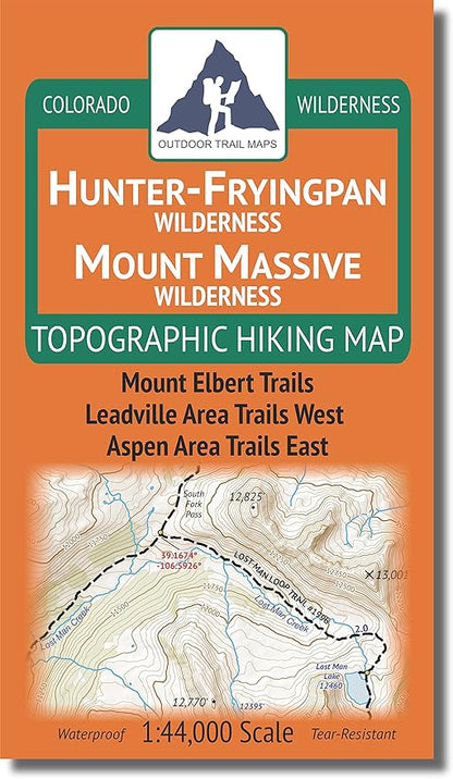 Outdoor Trail Maps LLC Hunter-Fryingpan/Mount Massive Wilderness - Colorado Topographic Hiking Map (2018)