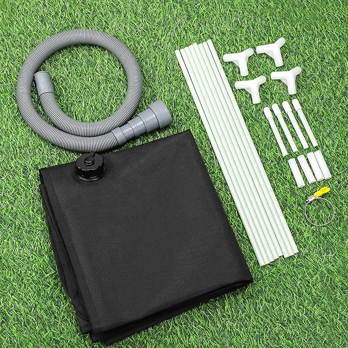 TOBWOLF Portable Shower Pan,Foldable RV Camping Shower Base Outdoor & Indoor,Temporary Showers Floor to Keep Feet Clean for RV, Tent, Awning, Camping, Beach