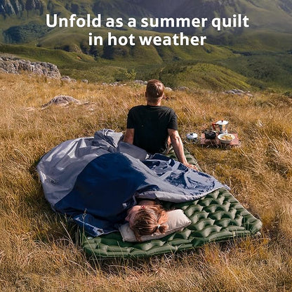 Naturehike Lightweight Compact Sleeping Bag, 59℉/32℉ Envelope Ultralight Backpacking Sleeping Bag Portable, Waterproof with Compression Sack for Cold&Warm, Camping, Traveling, Hiking