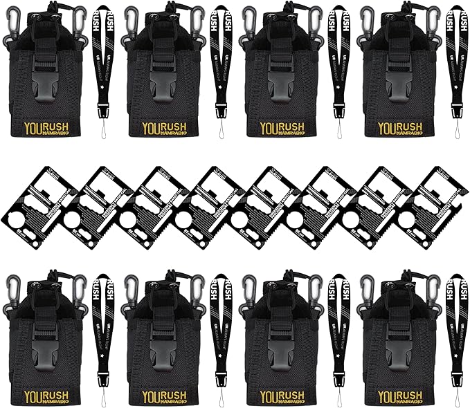 8xHam Radio Holder for Baofeng UV-5R Radio Holster Duty Belt & Card Multitool Belt Pouch Compatible with Baofeng BF-F8HP, UV5RUSH, UV-5R, UV-82, UV-H5 Case for Two Way Radio & Prepper Tool